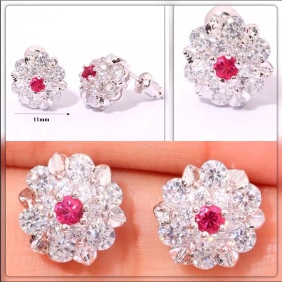 Kunzite Silver Filled Stud Earrings - Picture 2 of 3